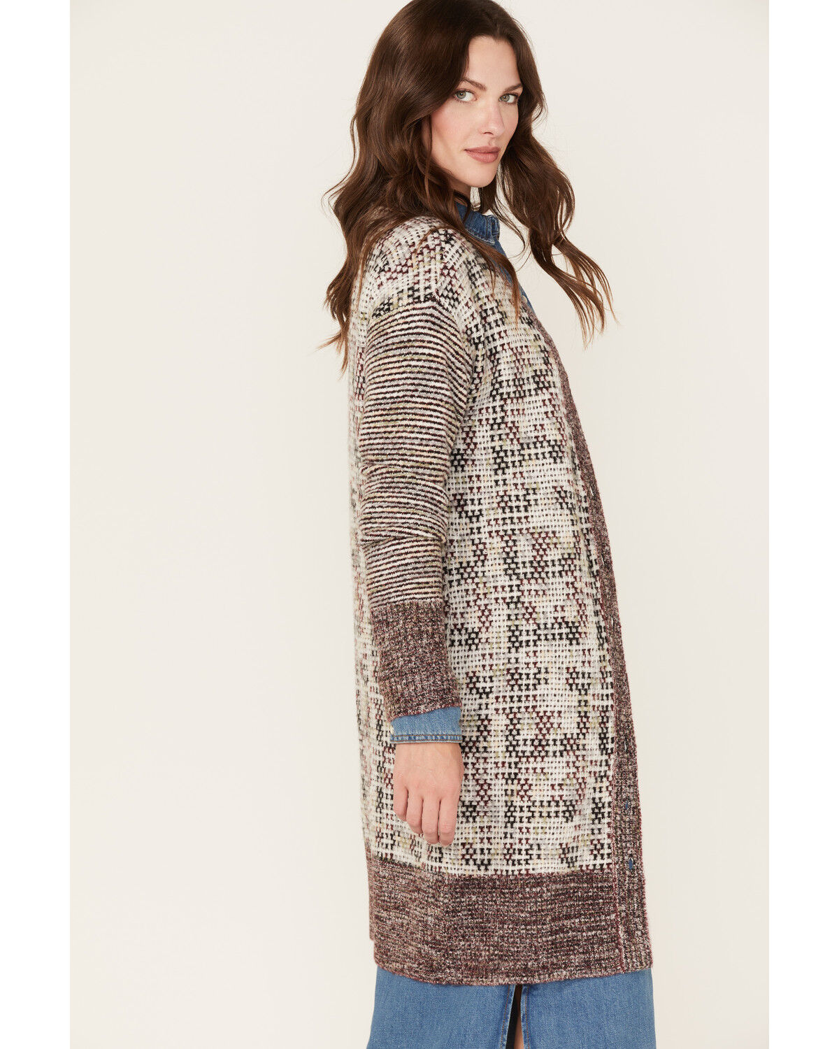 Image #2 - Cleo + Wolf Women's Knit Midi Cardigan, Cream, hi-res