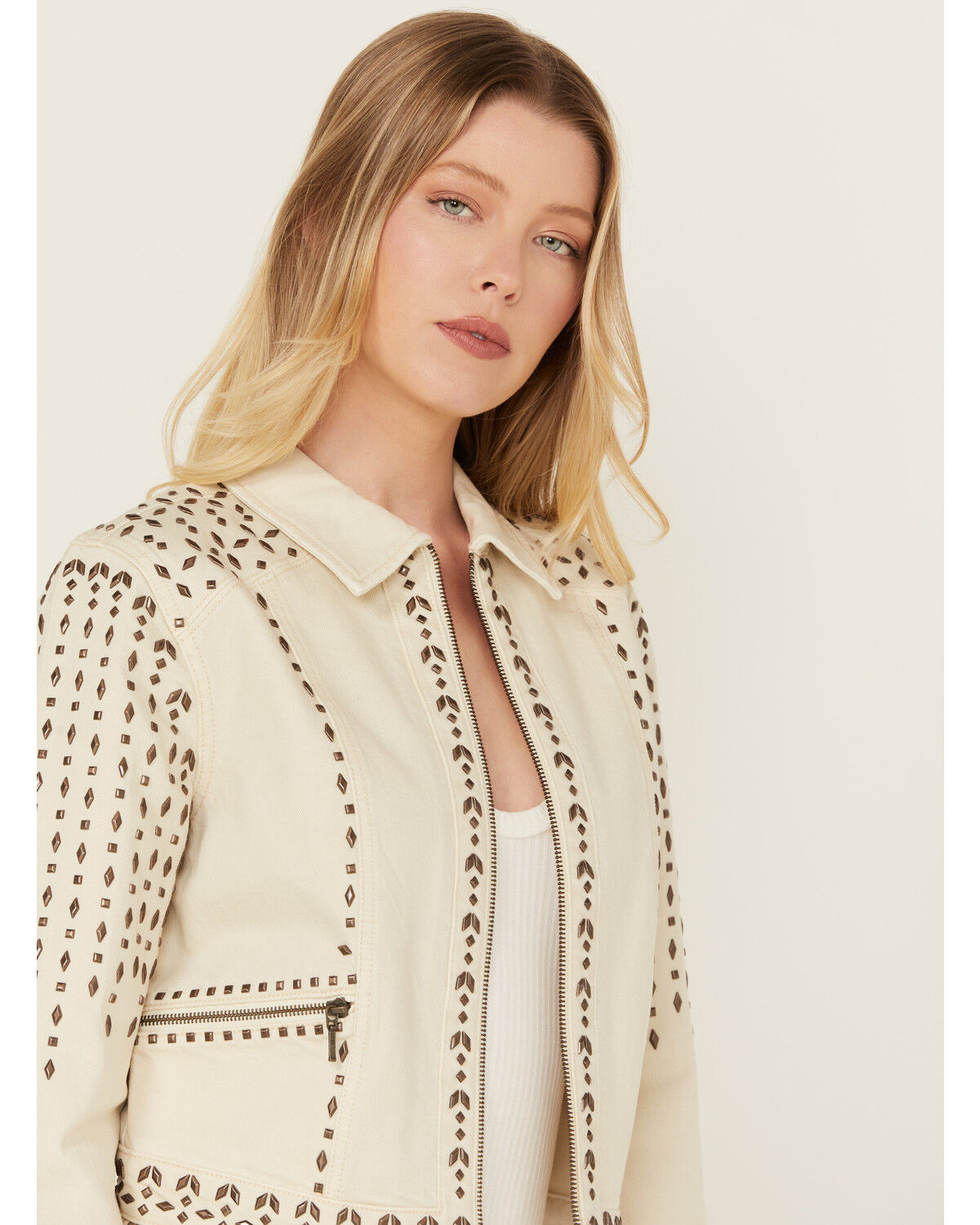 Image #2 - Wonderwest Women's Birch Studded Denim Jacket, , hi-res