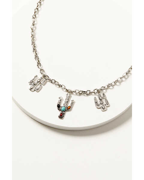Shyanne Women's Silver Dakota Cacti Necklace, Silver, hi-res