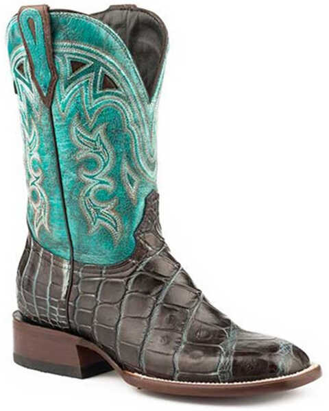Image #1 - Stetson Women's Madrid Exotic Alligator Western Boots - Broad square Toe, Brown, hi-res