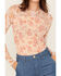 Image #3 - Free People Women's Betty's Garden Floral Print Long Sleeve Shirt, Coral, hi-res