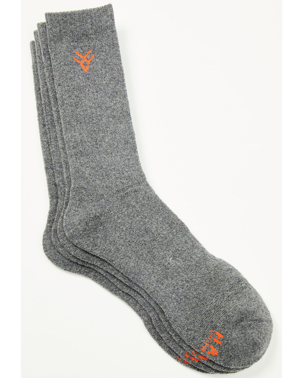 Image #1 - Hawx Men's Crew Wool Socks - 2 Pack, Dark Grey, hi-res