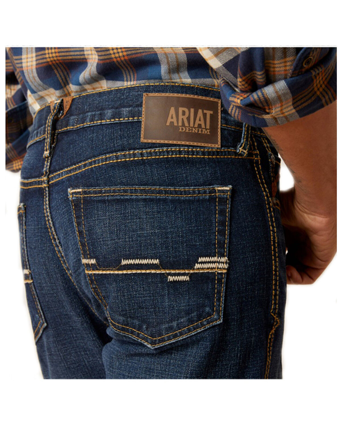Image #2 - Ariat Men's M8 Reese Dark Wash Modern Slim Stretch Denim Jeans, Dark Wash, hi-res