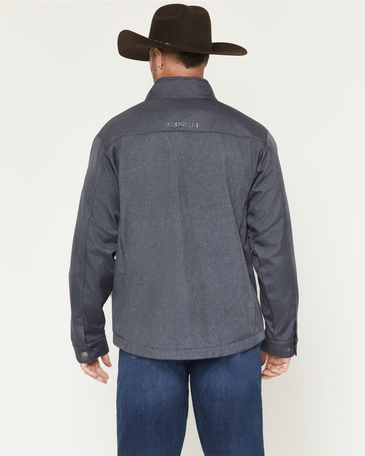 Image #4 - Cinch Men's Bonded Concealed Carry Softshell Jacket, Navy, hi-res