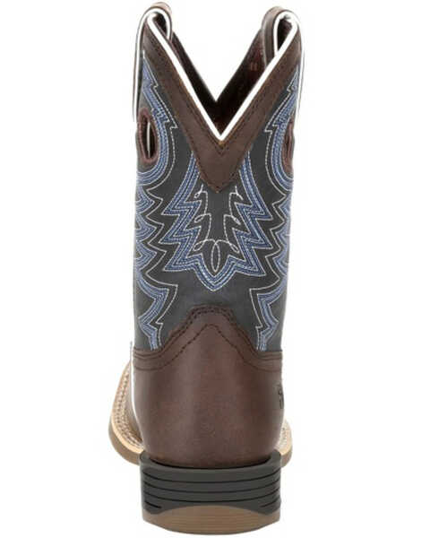 Image #4 - Durango Boys' Lil Rebel Pro Big Western Boots - Square Toe, Brown/blue, hi-res