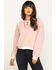 Eyeshadow Women's Fuzzy Sweatshirt , Pink, hi-res