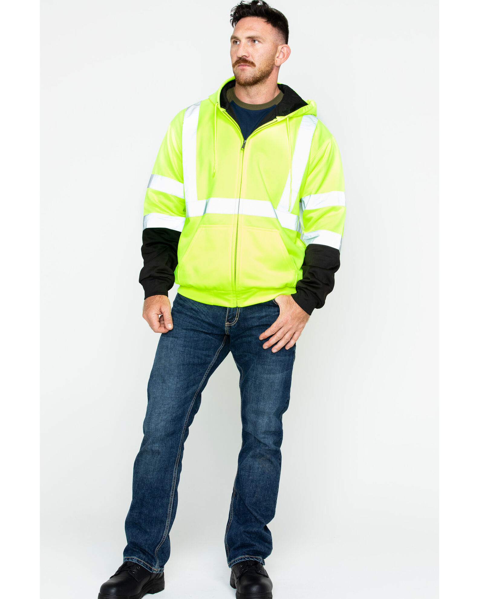 Image #6 - Hawx Men's Soft Shell High-Visibility Safety Jacket - Big & Tall, Yellow, hi-res