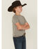 Image #3 - Rock & Roll Denim Boys' Cowboy Skull Short Sleeve Graphic T-Shirt, Grey, hi-res