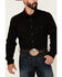 Rock & Roll Denim Men's Solid Black Denim Long Sleeve Snap Western Shirt , Black, hi-res