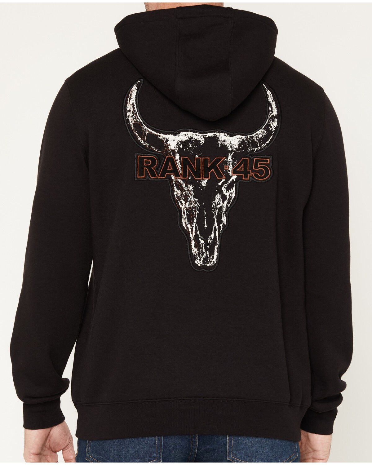 Image #1 - RANK 45&reg; Boys' Desert Steer Logo Hooded Sweatshirt, Black, hi-res