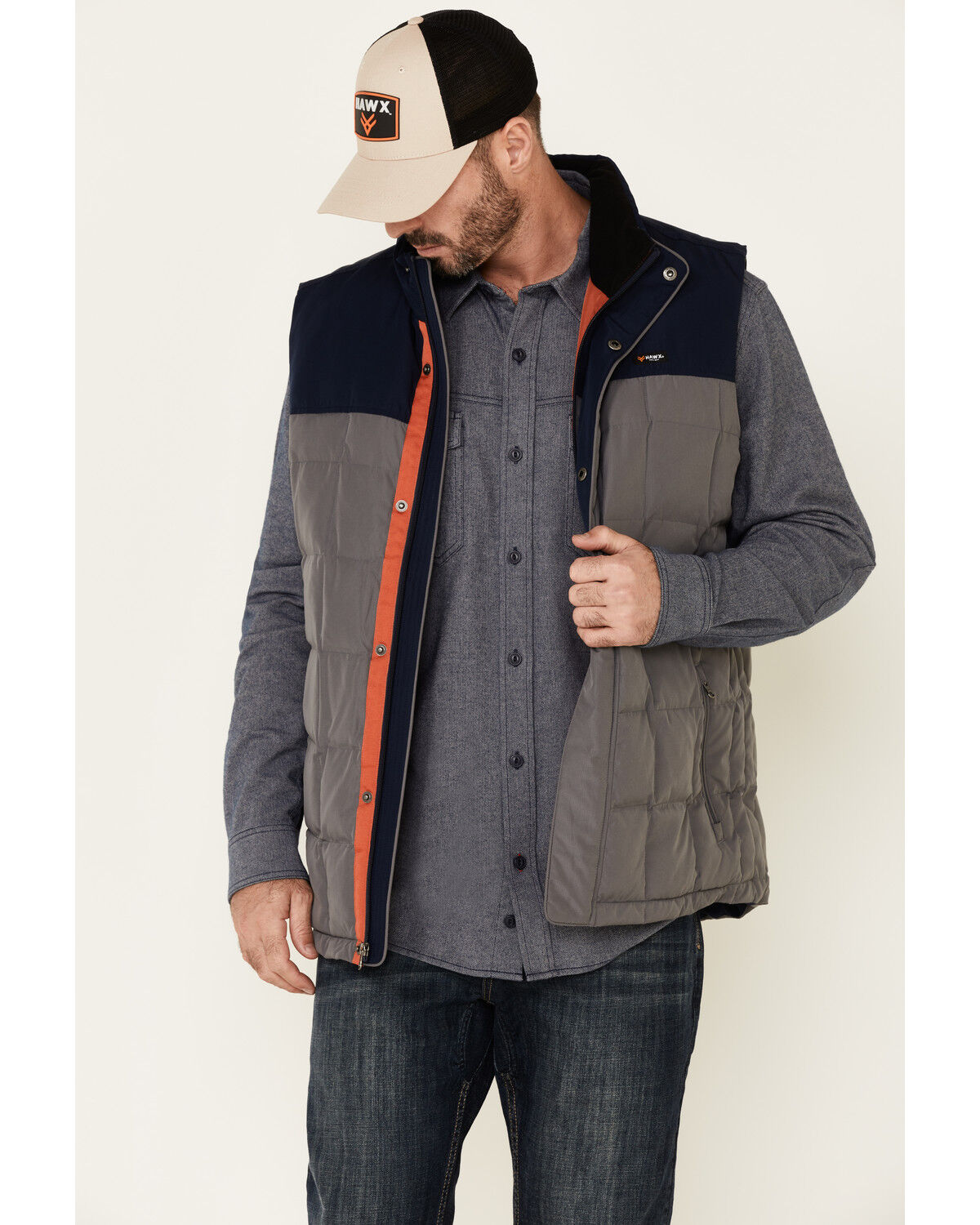 Image #2 - Hawx Men's Gray Colorblock Whistler Insulated Work Vest, Grey, hi-res