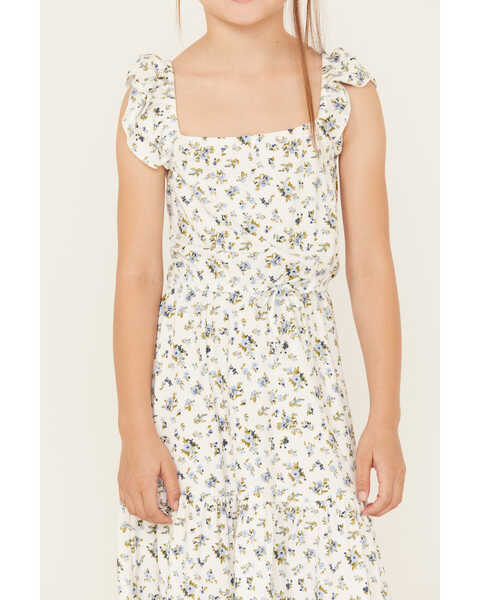 Image #3 - Shyanne Girls' Ditsy Print Dress and Scrunchie Set, White, hi-res