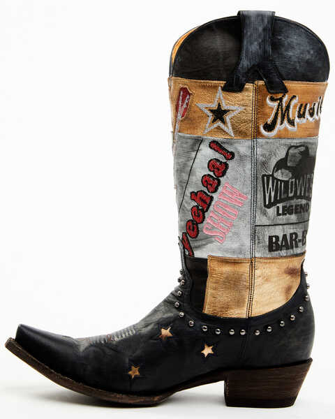 Image #3 - Old Gringo Women's Paradise Vesuvio Embroidered Tall Western Boots - Snip Toe, Blue/silver, hi-res