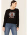 Image #1 - Shyanne Women's Namaste Yall Side Lacing Long Sleeve Graphic Sweatshirt, Black, hi-res