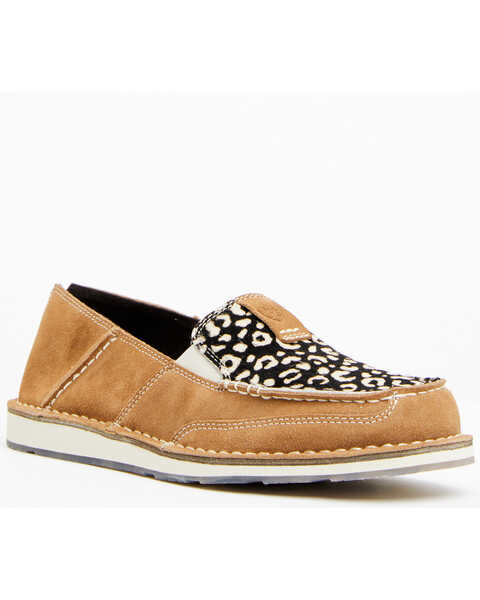 Ariat Women's Cheetah Print Cruiser Shoes - Moc Toe , Brown, hi-res