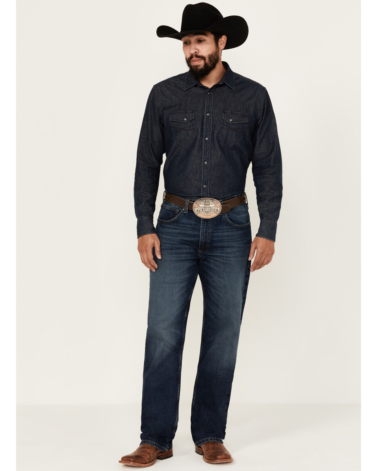 Image #1 - Wrangler 20X Men's Sunnybrook Dark Wash Extreme Relaxed Straight Stretch Denim Jeans, Dark Medium Wash, hi-res