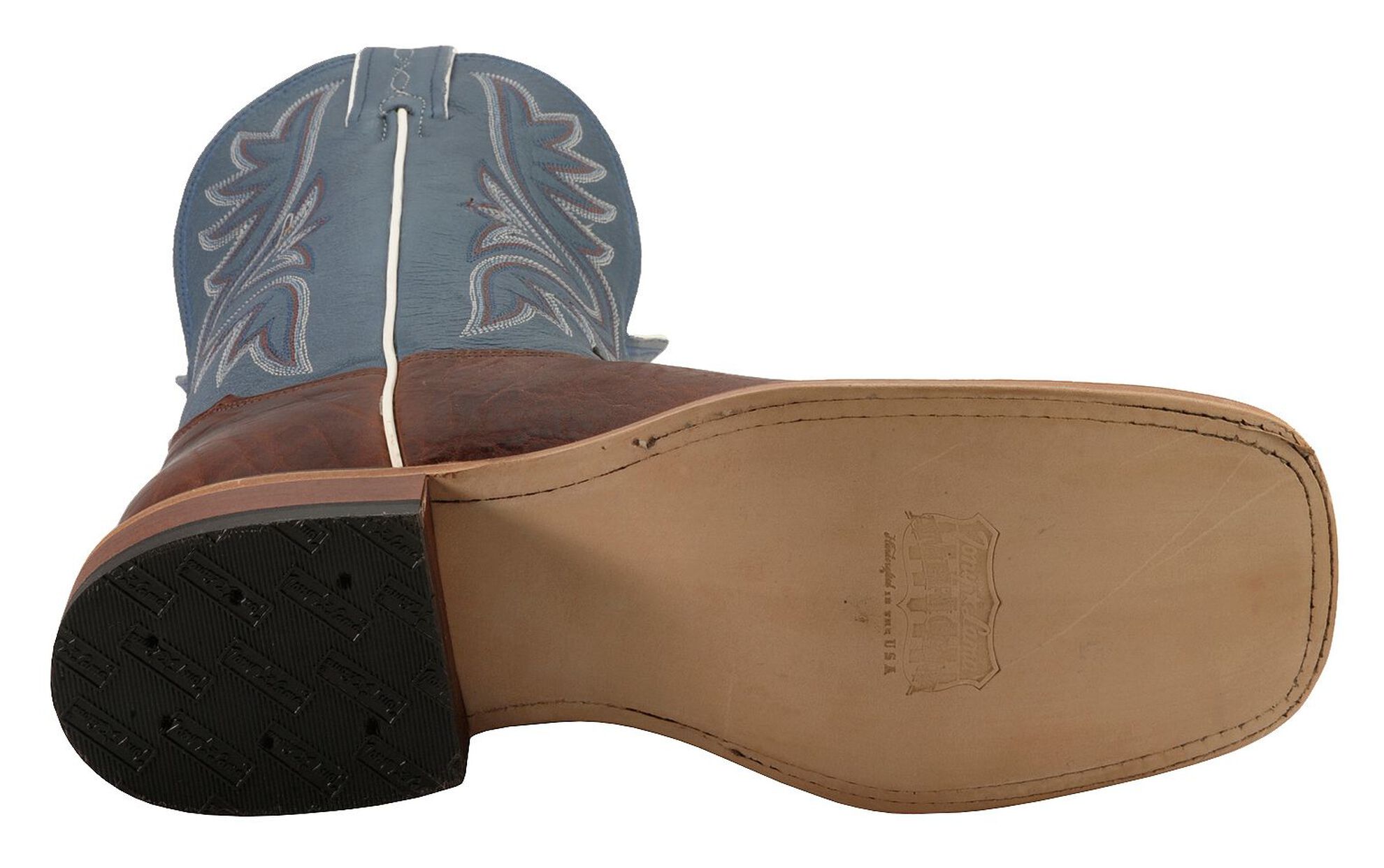 Image #5 - Tony Lama Men's Americana Western Boots - Broad Square Toe, Pecan, hi-res