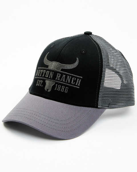 Changes Men's Cattle Skull Logo Trucker Hat, Black, hi-res