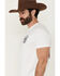 Image #3 - Buckwear Men's Red, White & Blue Collar Short Sleeve Graphic T-Shirt, White, hi-res