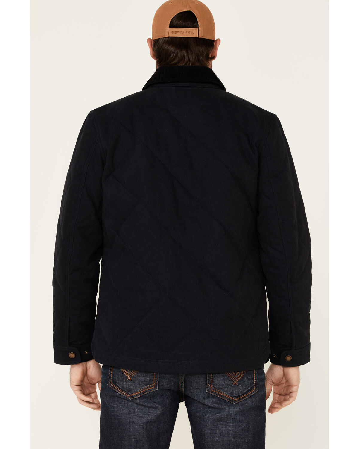 Image #4 - Pendleton Men's Solid Quilted Canvas Snap-Front Shirt Jacket, Navy, hi-res