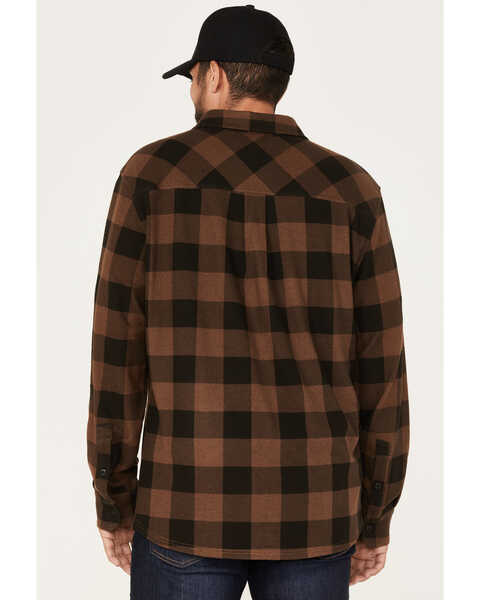 Image #4 - Brothers and Sons Men's Large Jacquard Plaid Button Down Western Shirt , Brown, hi-res