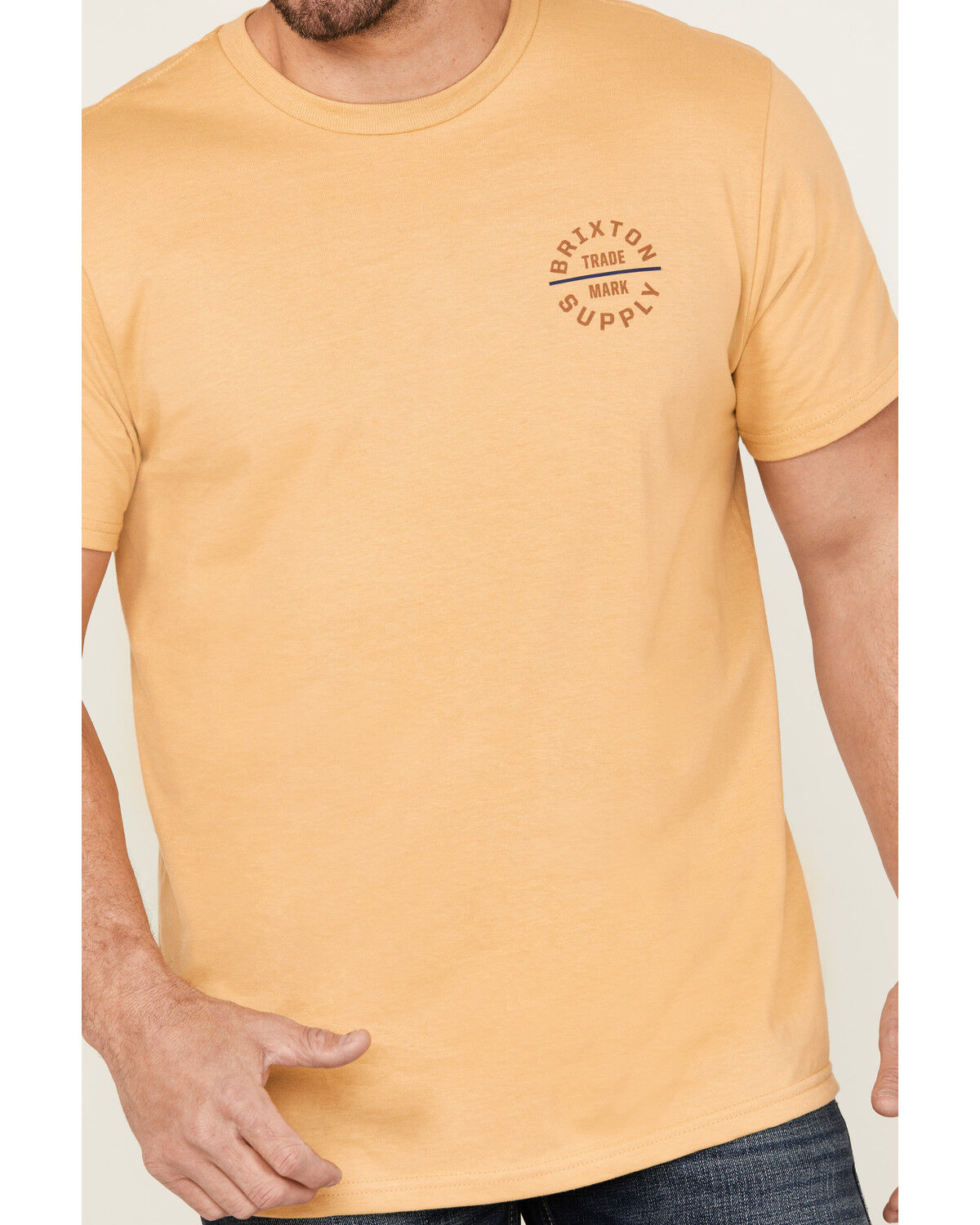 Image #3 - Brixton Men's Oath Logo Short Sleeve Graphic T-Shirt, Mustard, hi-res