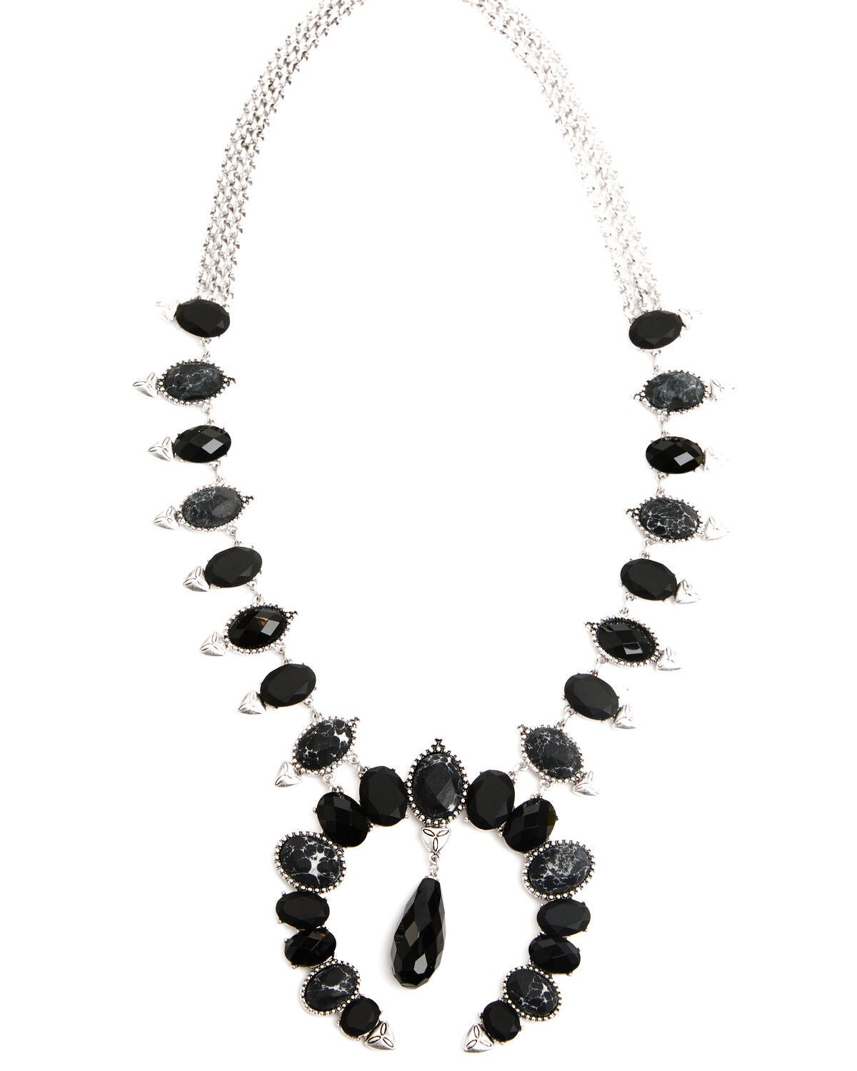 Image #1 - Lainey Wilson Women's Stone Squash Blossom Necklace, Black, hi-res