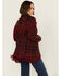 Image #4 - Vocal Women's Tweed Plaid Fringe Jacket, Red, hi-res