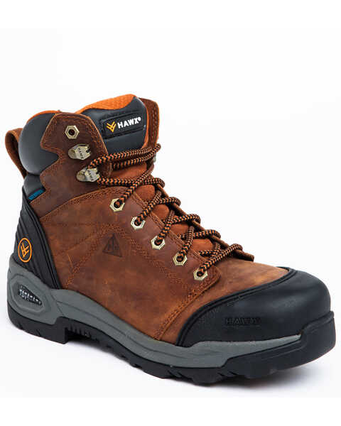 Hawx Men's 6" Lace-To-Toe Work Boots - Soft Toe, Rust Copper, hi-res