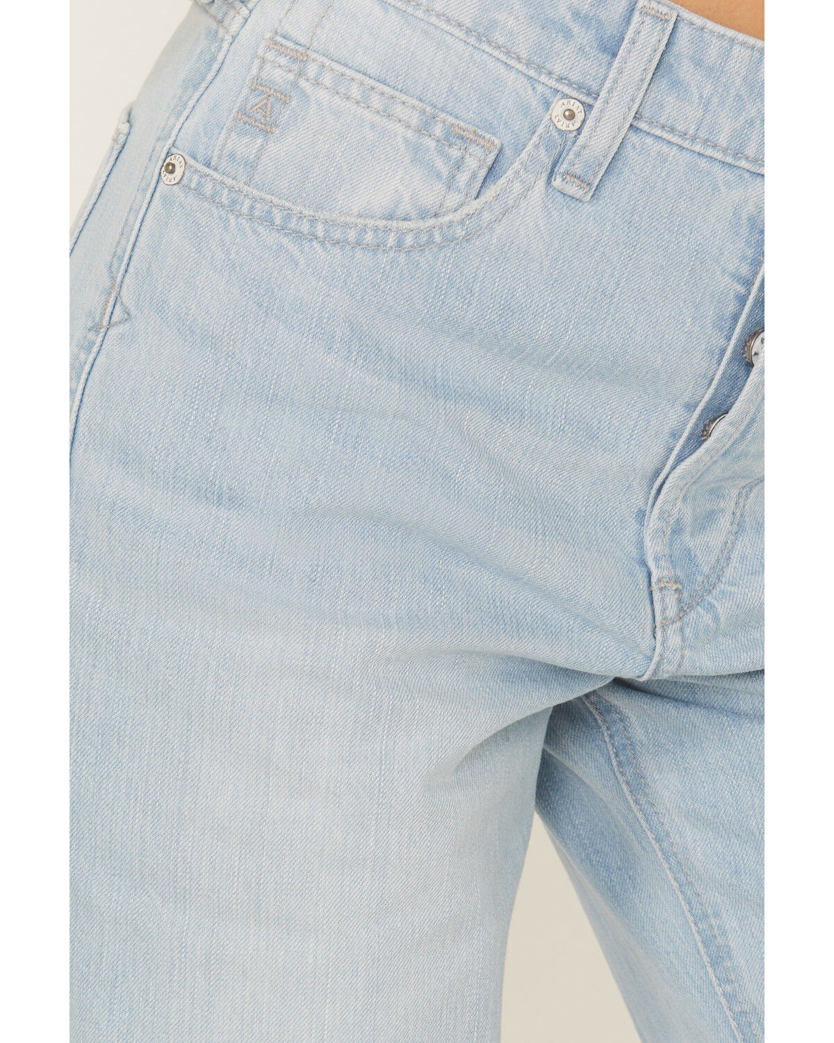 Image #2 - Ariat Women's Tomboy Light Wash Ultra High Rise Straight Denim Jeans, Light Wash, hi-res