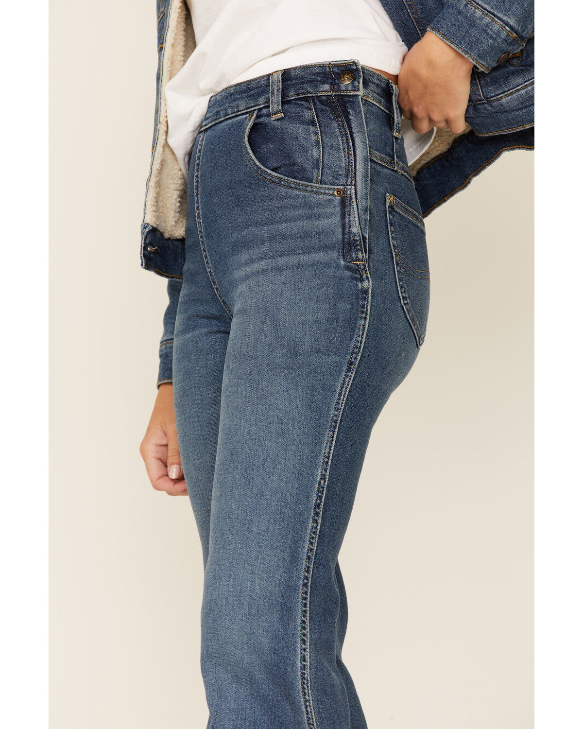 Image #2 - Lee Women's High Rise Super Flare Jeans, Blue, hi-res