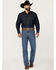 Image #1 - Cinch Men's Bronze Label Medium Wash Slim Fit Tapered Denim Jeans, Blue, hi-res