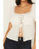 Image #3 - A.T.A.P Women's Tie Front Shirt, White, hi-res