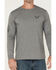 Image #3 - Thorogood Men's Wheel Script Logo Long Sleeve Graphic T-Shirt, Heather Grey, hi-res