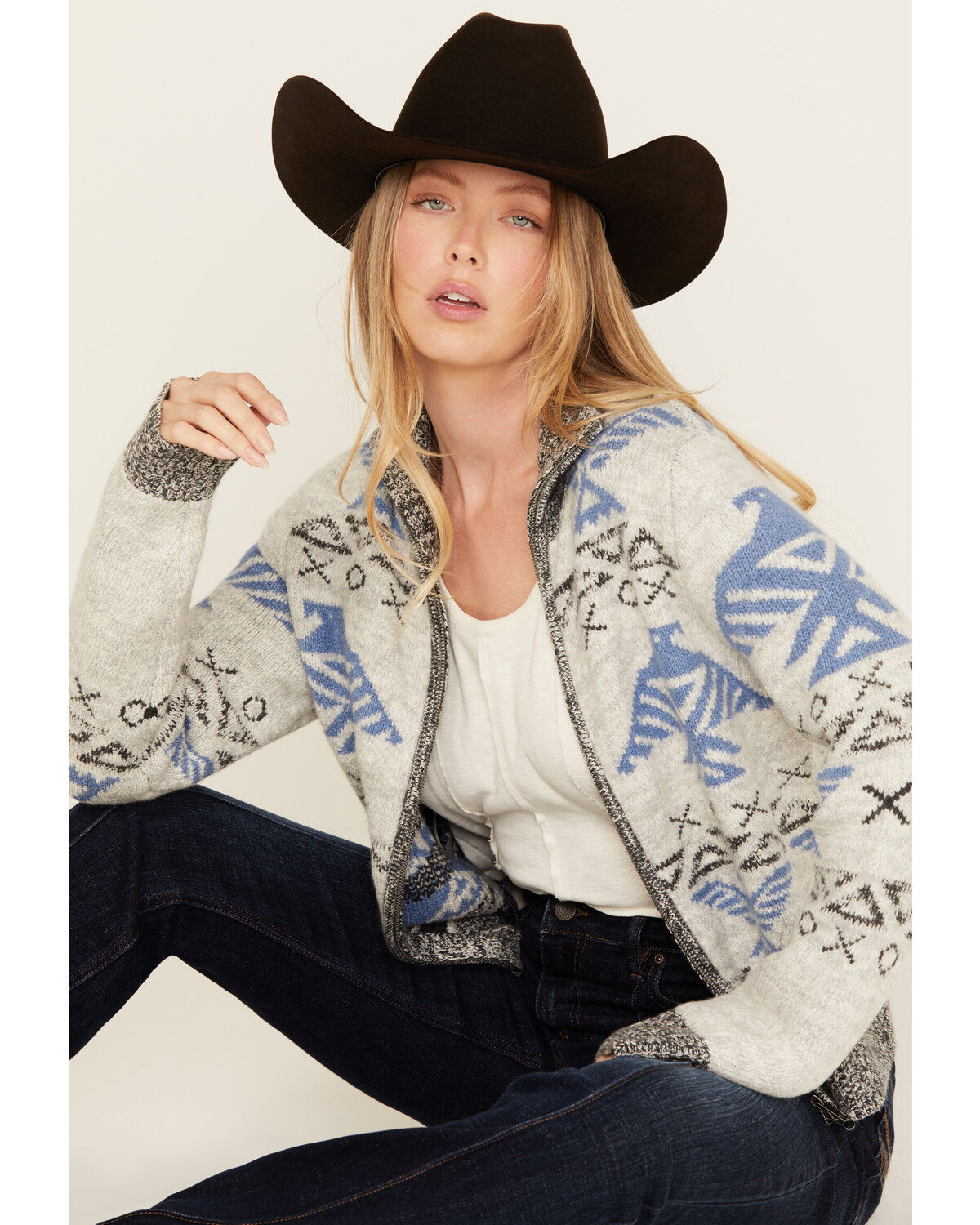 Image #1 - Idyllwind Women's Lyle Zip Front Sweater, Heather Grey, hi-res