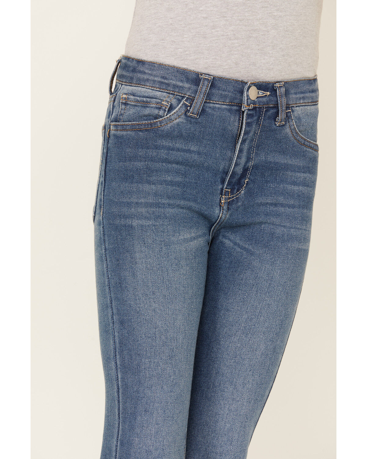 Image #2 - Levi's Girls' Dark Wash High Rise Cropped Flare Jeans, Blue, hi-res