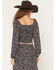 Image #4 - Idyllwind Women's Cory Ditsy Floral Print Long Sleeve Tie-Front Shirt, Black, hi-res