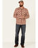 Image #2 - Pendleton Men's Red Wyatt Small Plaid Long Sleeve Snap Western Shirt , Red, hi-res