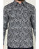 Image #3 - Moonshine Spirit Men's Crossing Paisley Print Long Sleeve Pearl Snap Western Shirt, Navy, hi-res