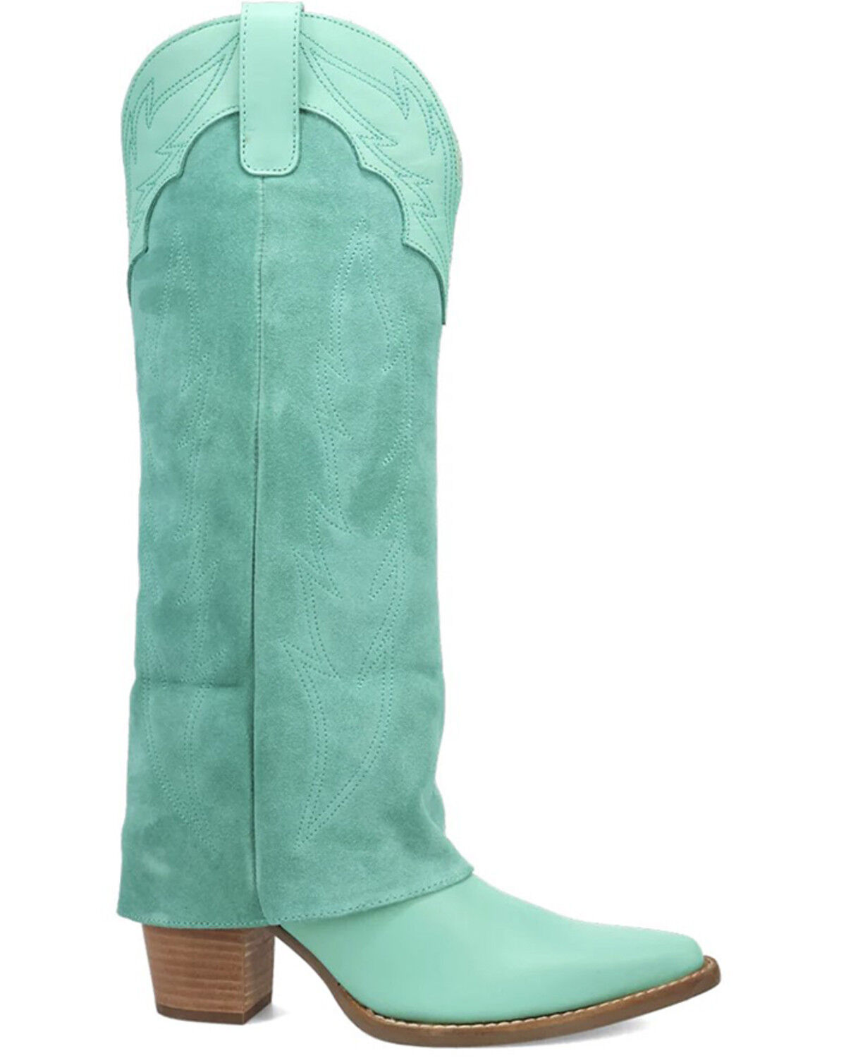 Image #2 - Dingo Women's Wild Horses Tall Western Boots - Snip Toe, Green, hi-res