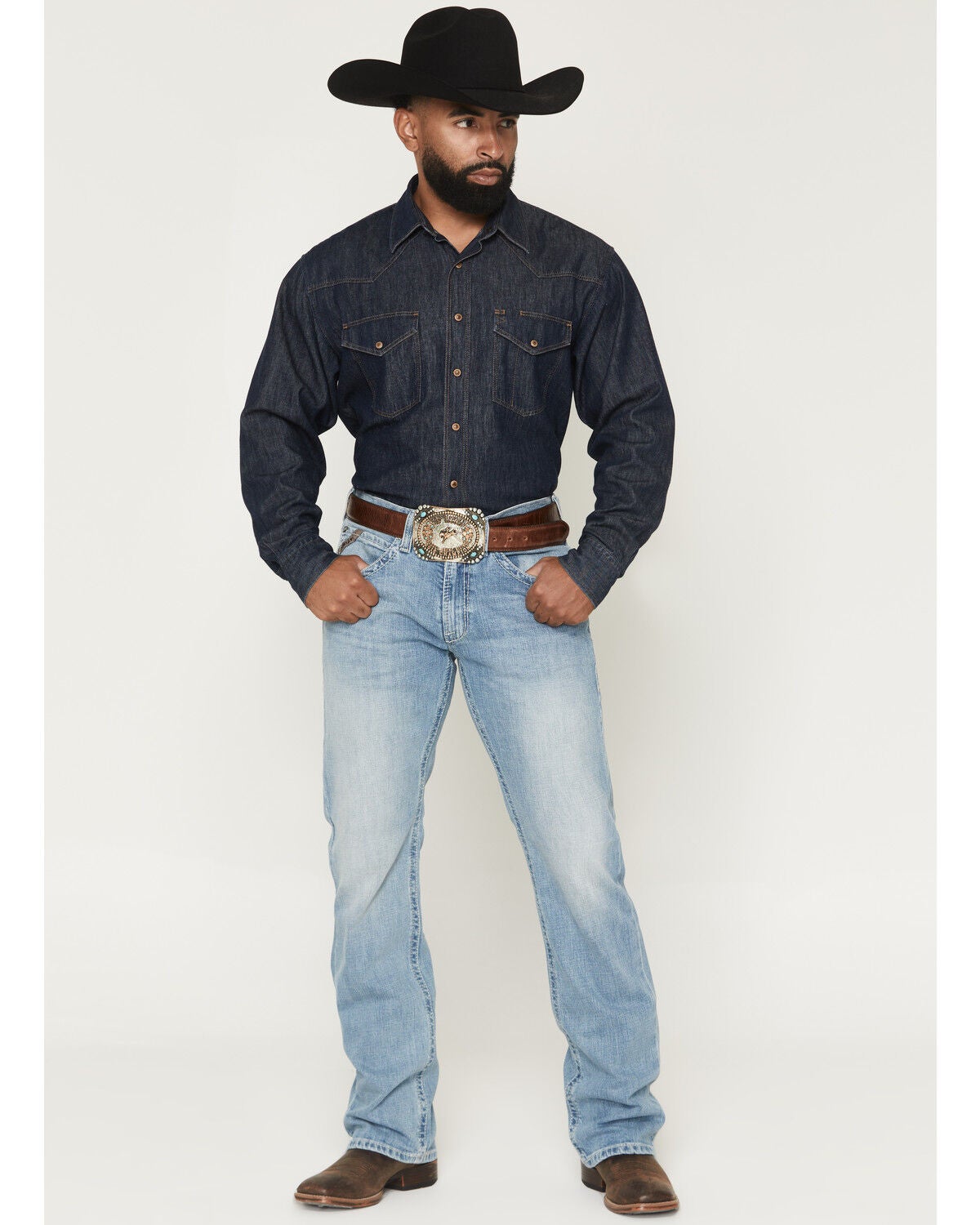 Ariat Men's M5 Roy Normal Light Wash Straight Leg Stretch Denim Jeans, Light Wash, hi-res