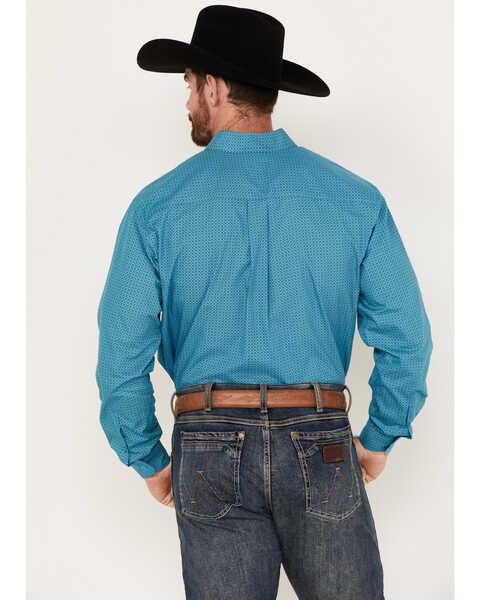 Image #4 - Cinch Men's Geo Print Long Sleeve Button-Down Western Shirt, Turquoise, hi-res