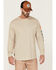 Image #1 - Hawx Men's Logo Graphic Long Sleeve Work T-Shirt - Taupe, , hi-res