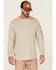 Image #1 - Hawx Men's Logo Graphic Long Sleeve Work T-Shirt - Taupe, Taupe, hi-res