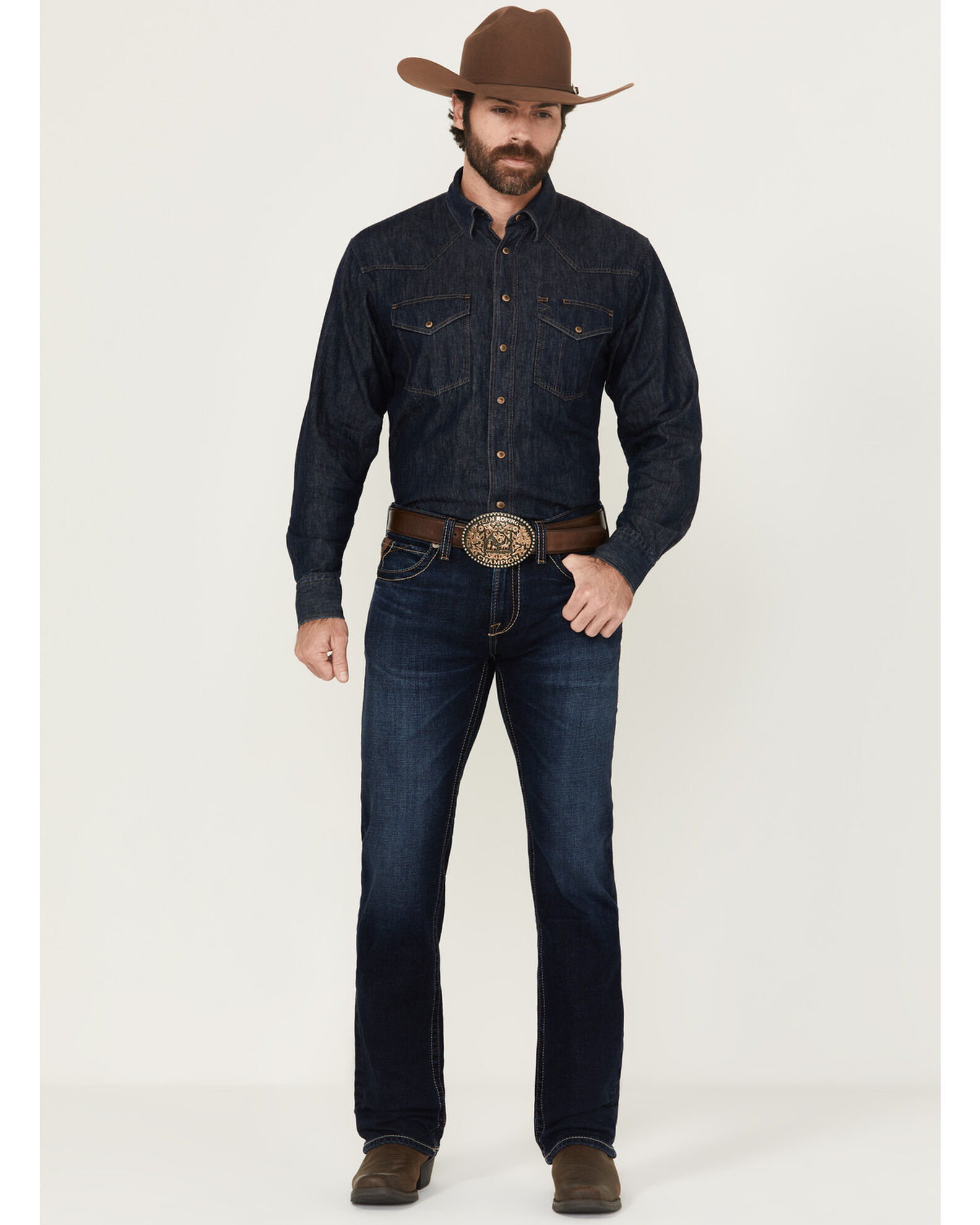 Product Name: Ariat Men's M7 Gleeson Dark Wash Slim Straight Stretch Denim  Jeans