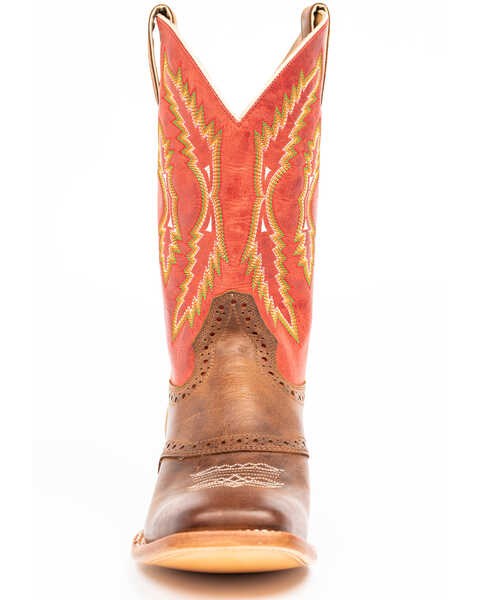 Cody James Men's Red Leather Western Boots - Wide Square Toe, Red/brown, hi-res