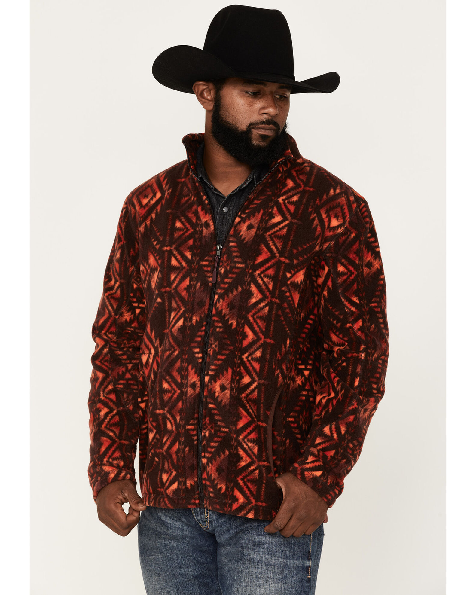 Tribal print fleece pullover outlet