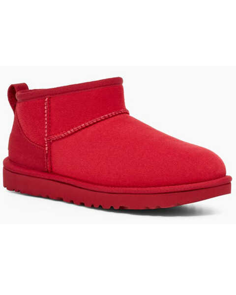 UGG Women's Classic Ultra Mini Boots - Round Toe, Red, hi-res