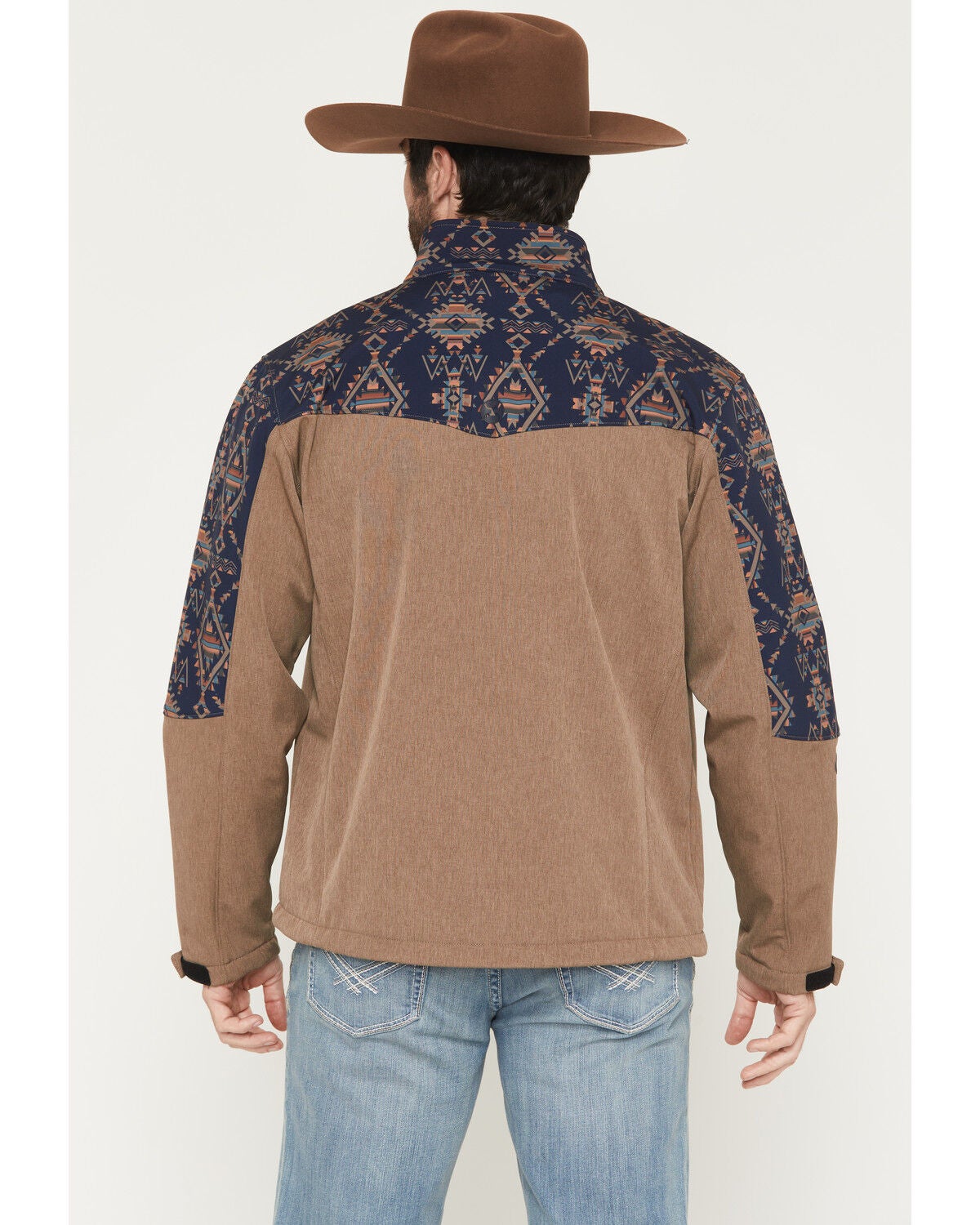 Image #4 - Hooey Men's Jackson Hole Southwestern Colorblock Softshell Jacket, Brown, hi-res
