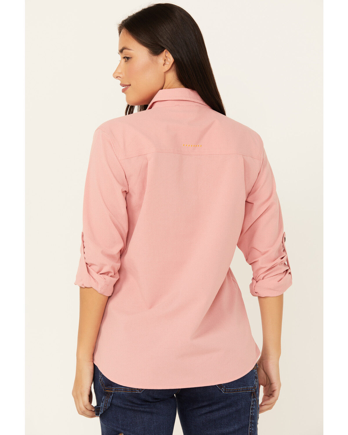 Image #4 - Ariat Women's Rebar Made Tough Long Sleeve Button-Down Work Shirt, Dark Pink, hi-res